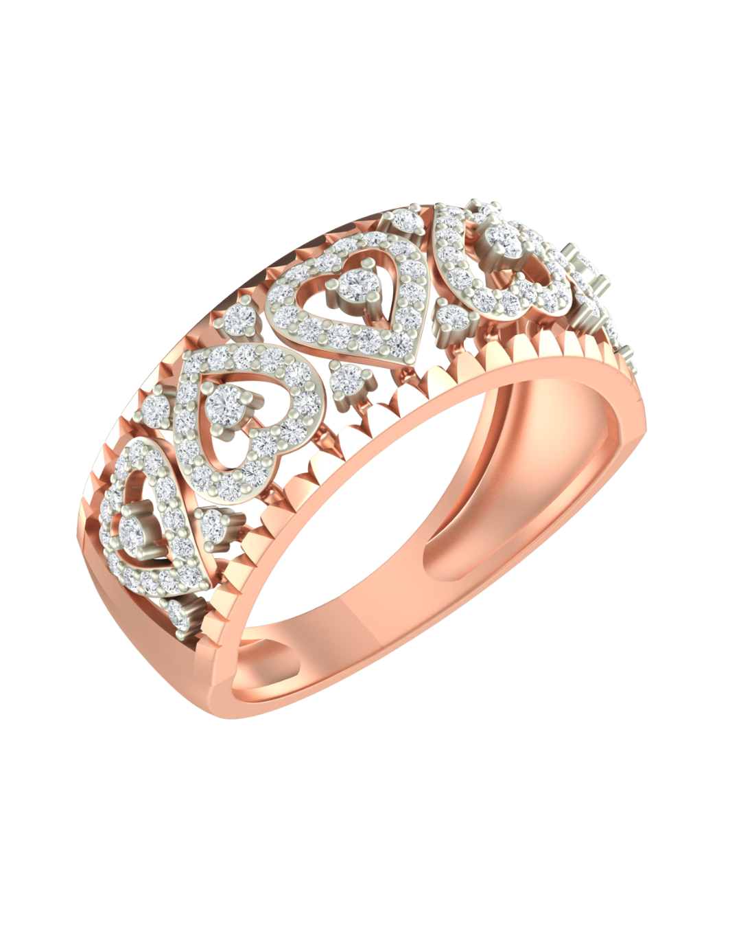 Gold & Diamond Band Ring For Women KRC10599