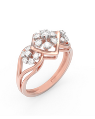 18K Gold & Diamond Ring For Women KRL10496