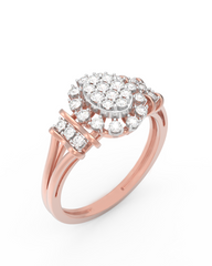 18K Gold & Diamond Ring For Women KRL10495
