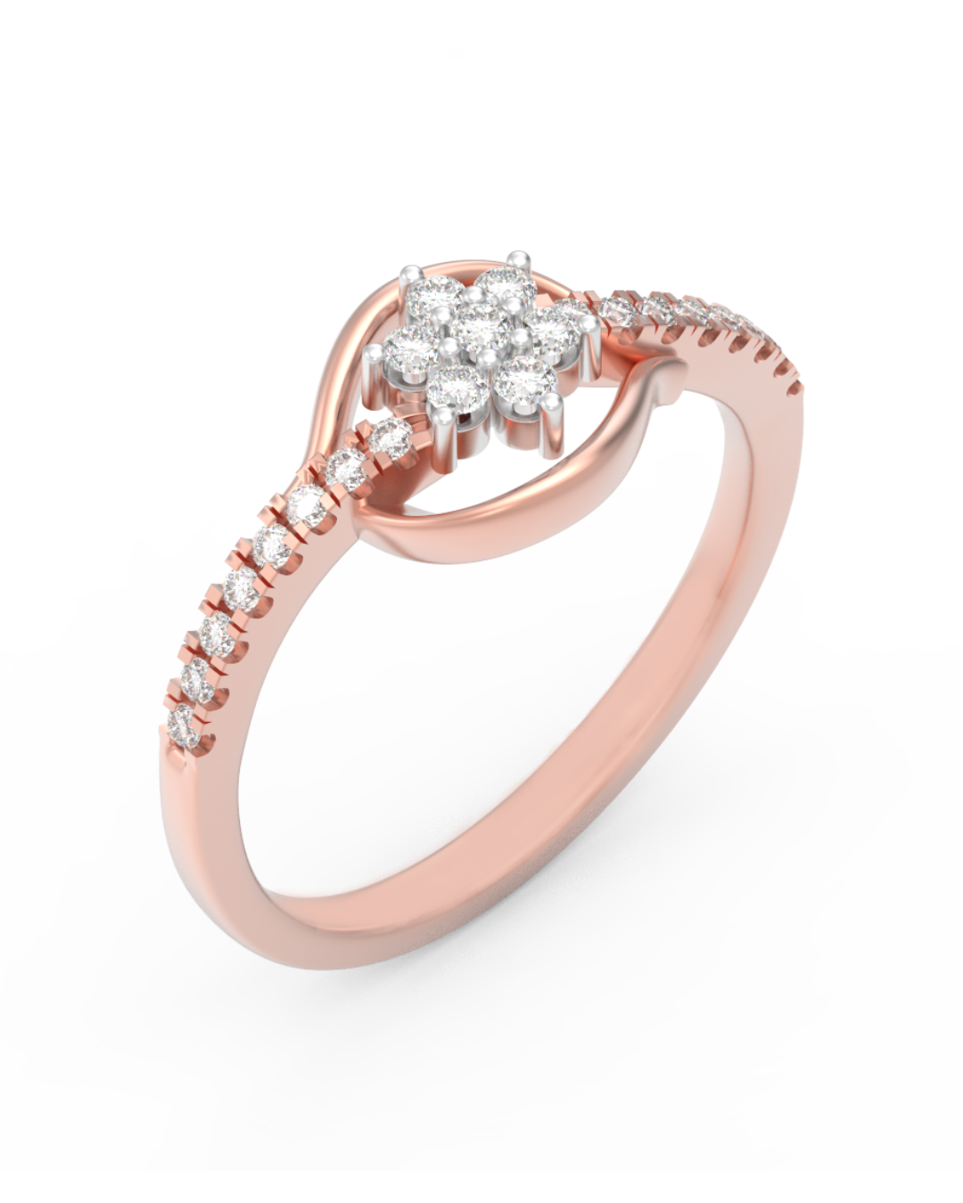18K Gold & Diamond Ring For Women KRC10455