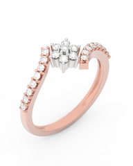 18K Gold & Diamond Ring For Women KRC10456