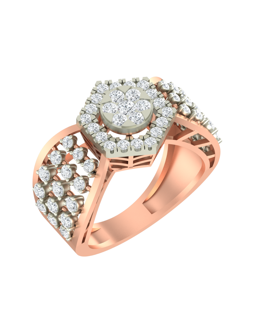 Gold & Diamond Cocktail Ring For Women KRC10534