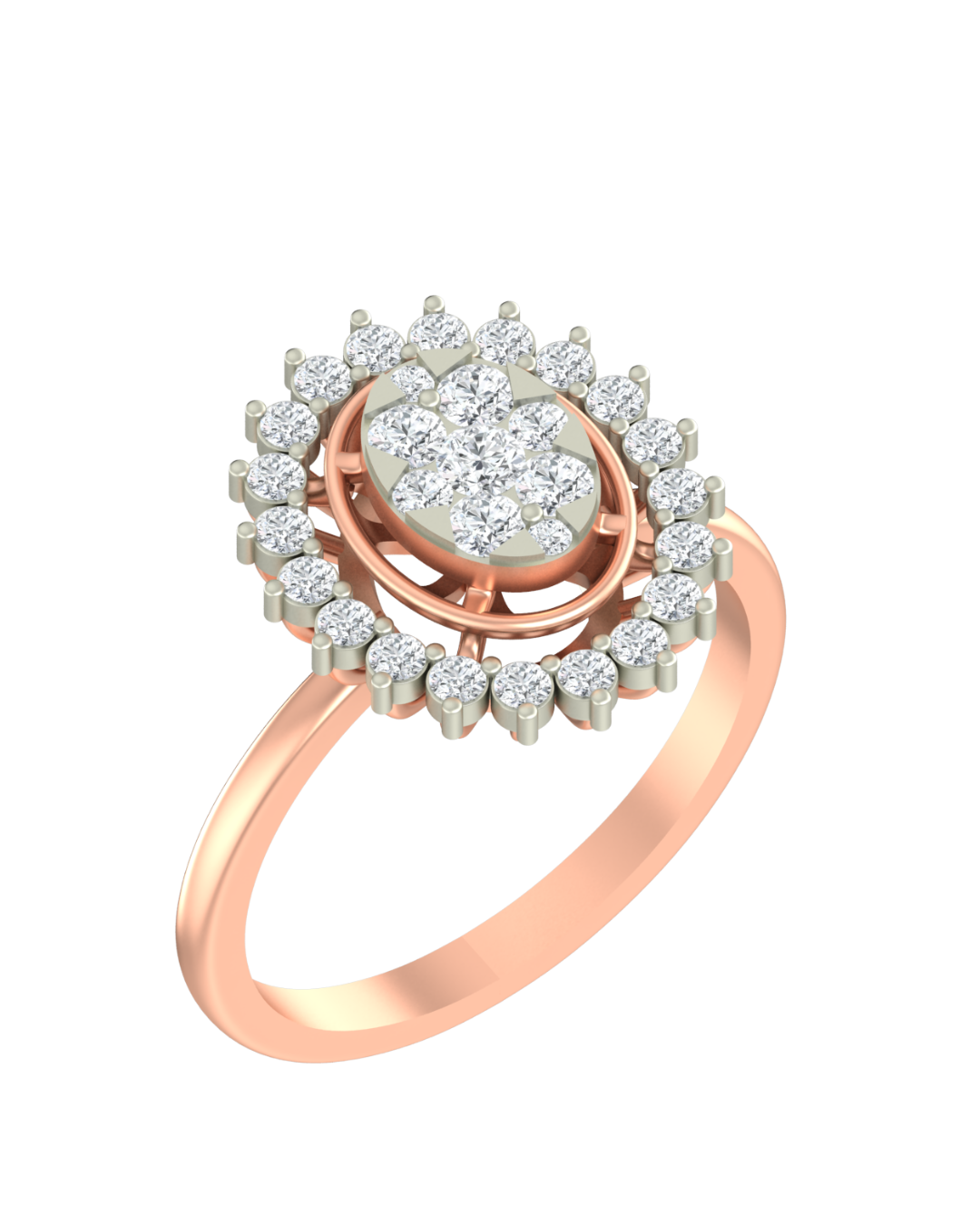 Gold & Diamond Cocktail Ring For Women KRC10521