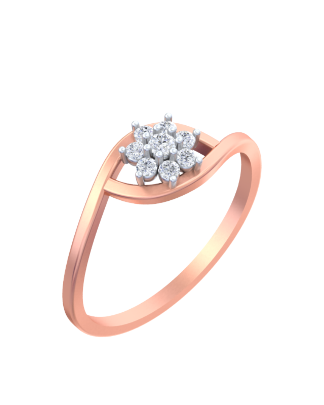 18K Gold & Diamond Ring For Women KSK167