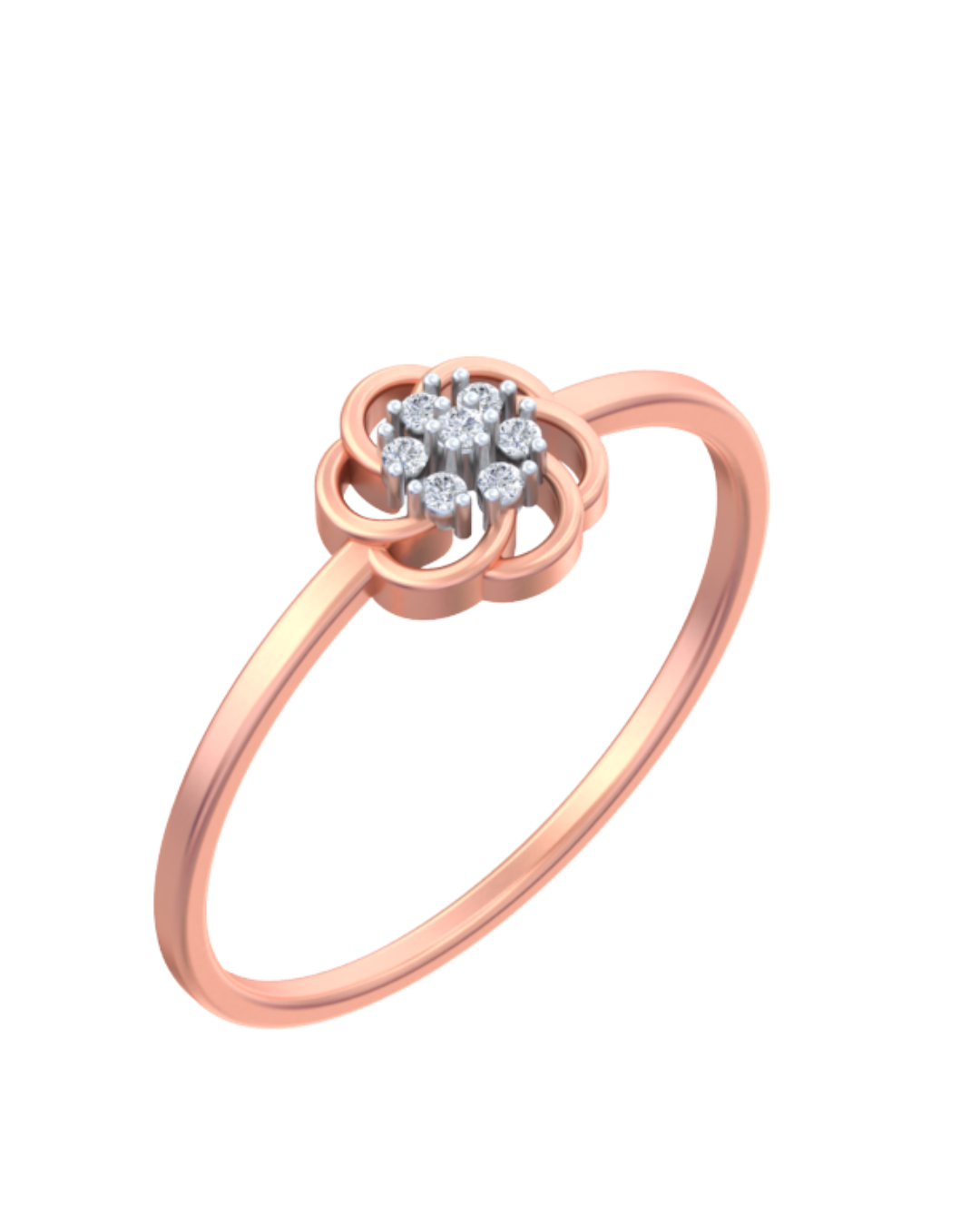18K Gold & Diamond Ring For Women KSK179