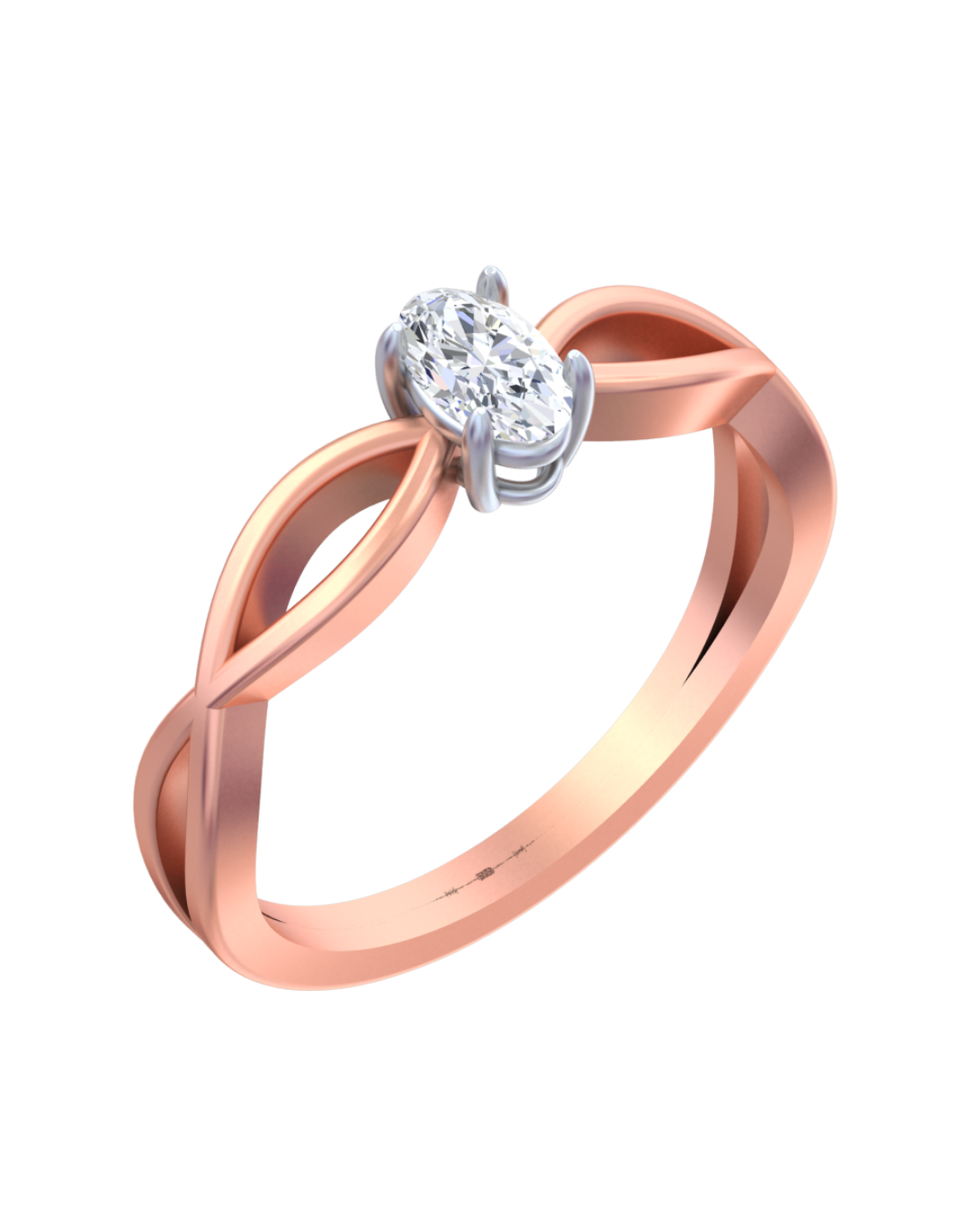 Gold & Diamond Solitaire Ring For Women KRC10422