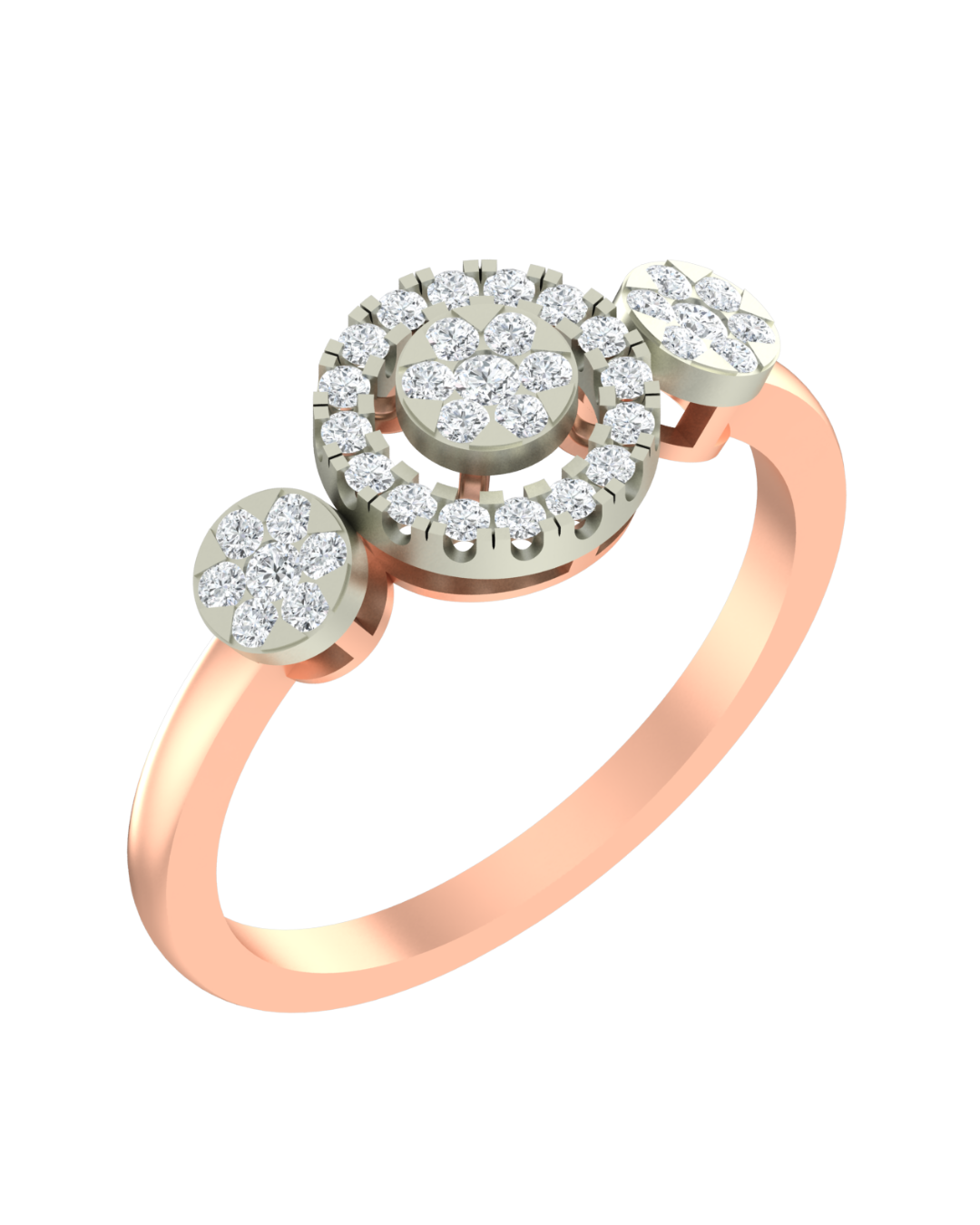 Gold & Diamond Halo Ring For Women KRC10222