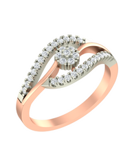 18K Gold & Diamond Ring For Women KRA10483