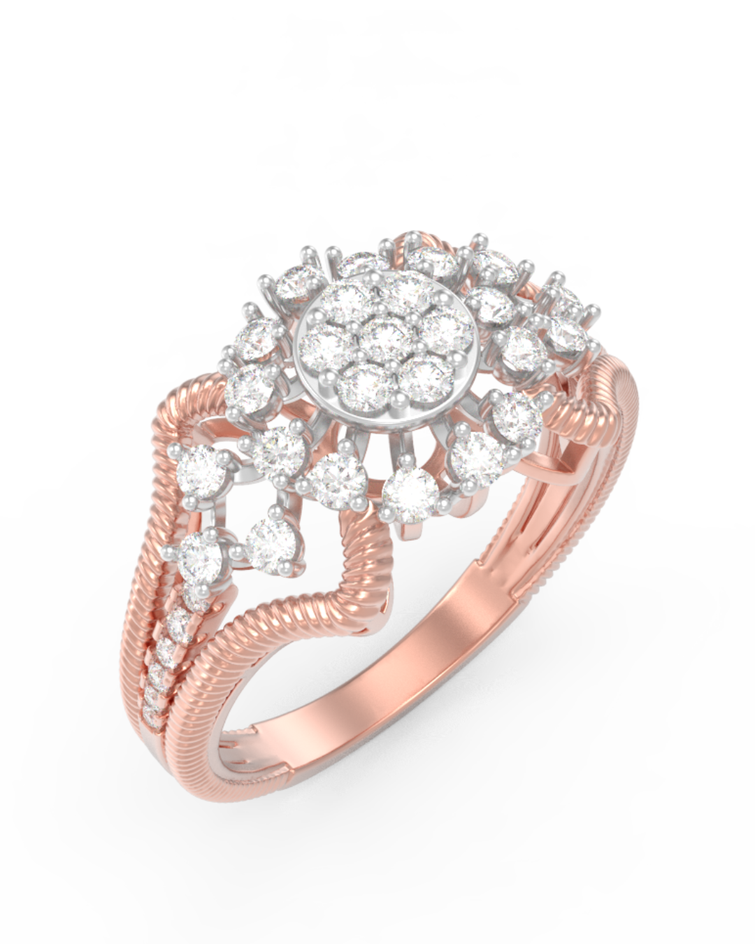 18K Gold & Diamond Ring For Women KRL10420