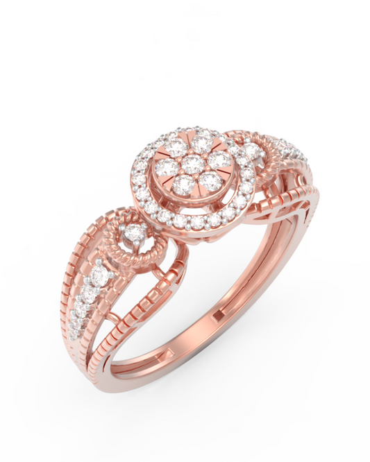 18K Gold & Diamond Cocktail Ring For Women KRL10400