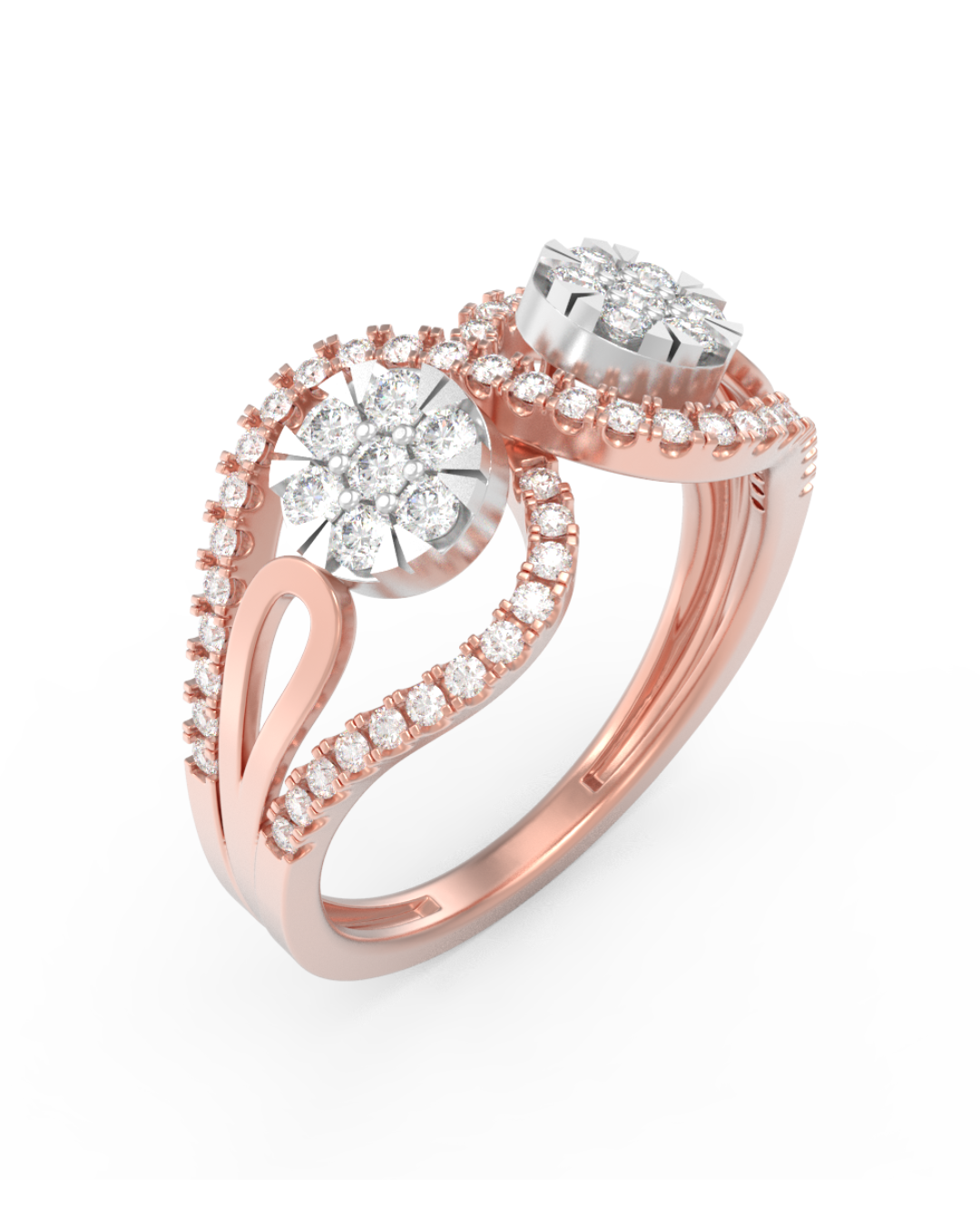 18K Gold & Diamond Ring For Women KRL10411