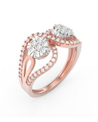 18K Gold & Diamond Ring For Women KRL10411