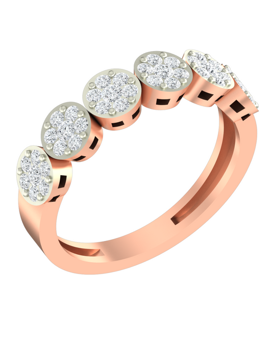 18K Gold & Diamond Band Ring For Women KRA10067