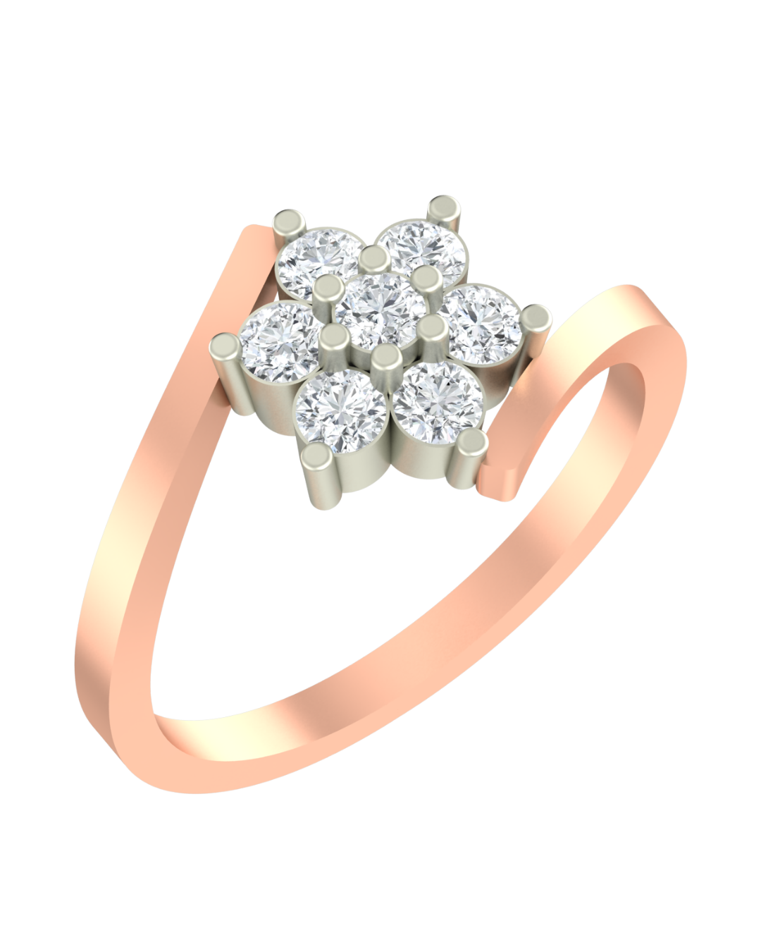 Gold & Diamond Floral Ring For Women KRC10579