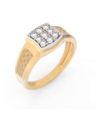 18K Gold & Diamond Ring For Men KRC60329