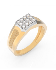 18K Gold & Diamond Ring For Men KRC60327