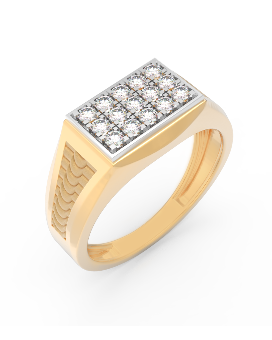 18K Gold & Diamond Ring For Men KRC60325