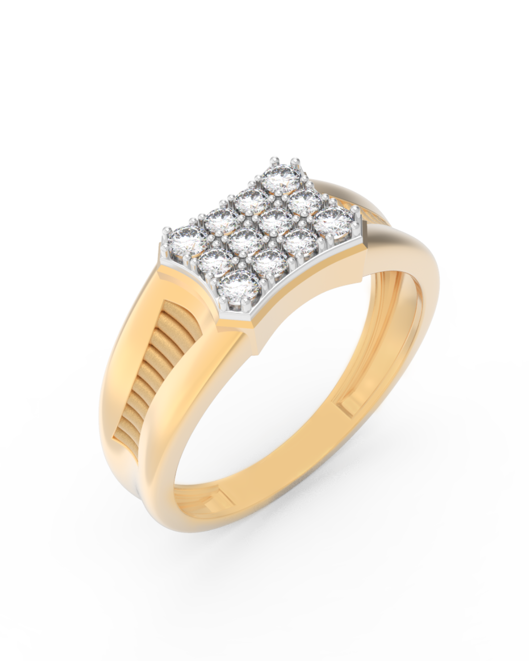 Gold & Diamond Band Ring For Men KRC20262