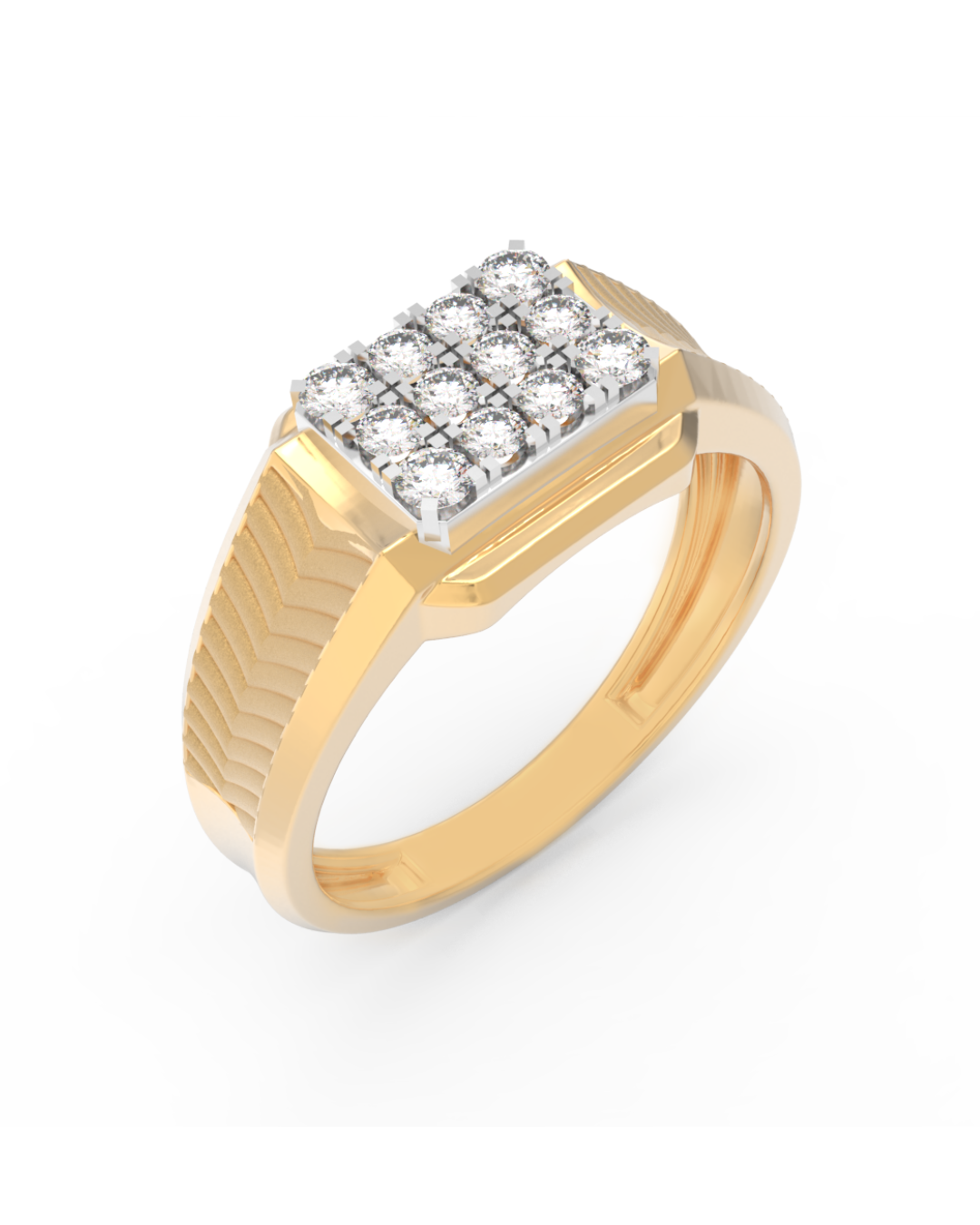 Gold & Diamond Band Ring For Men KRC20260