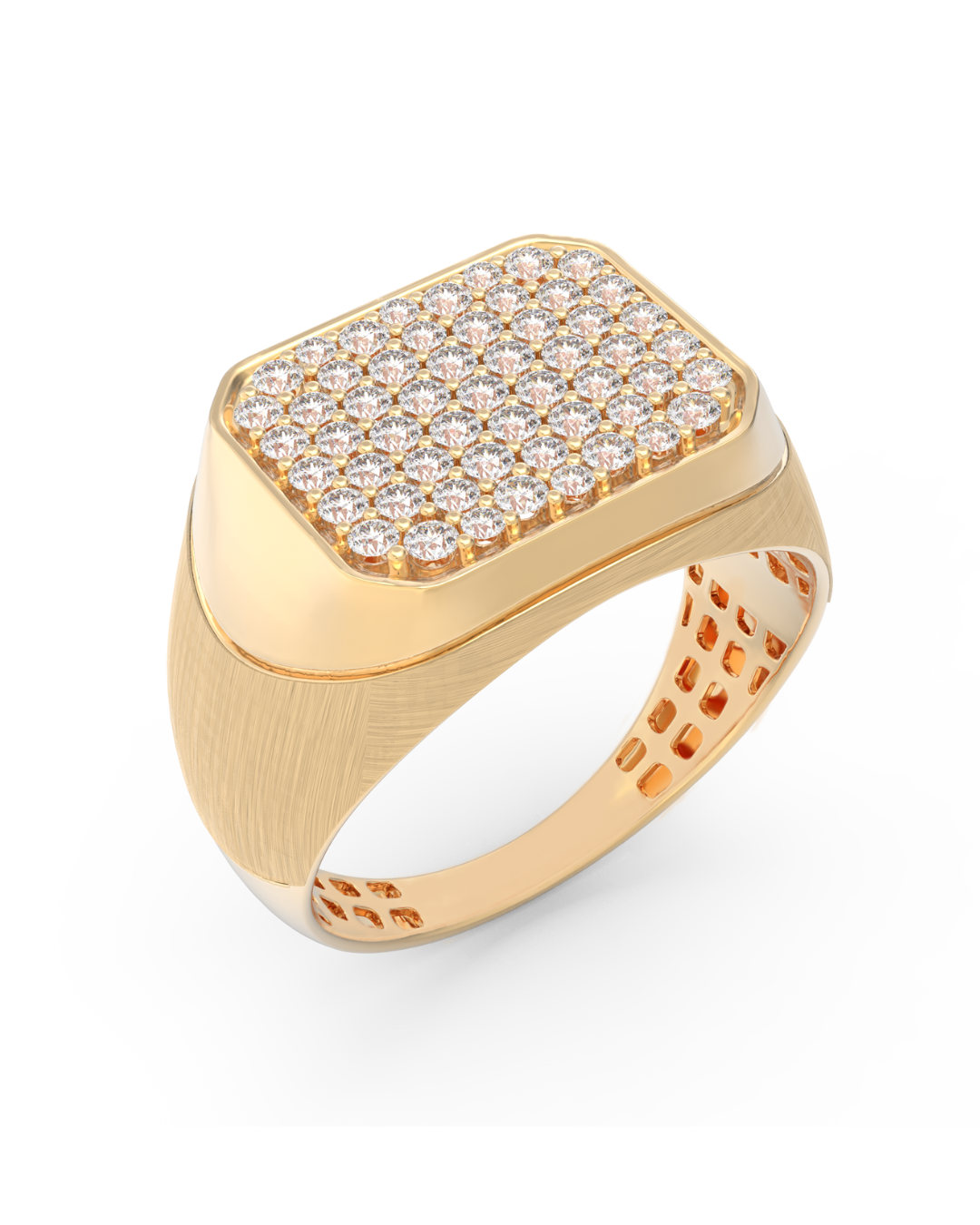 18K Gold & Diamond Ring For Men KRC60308