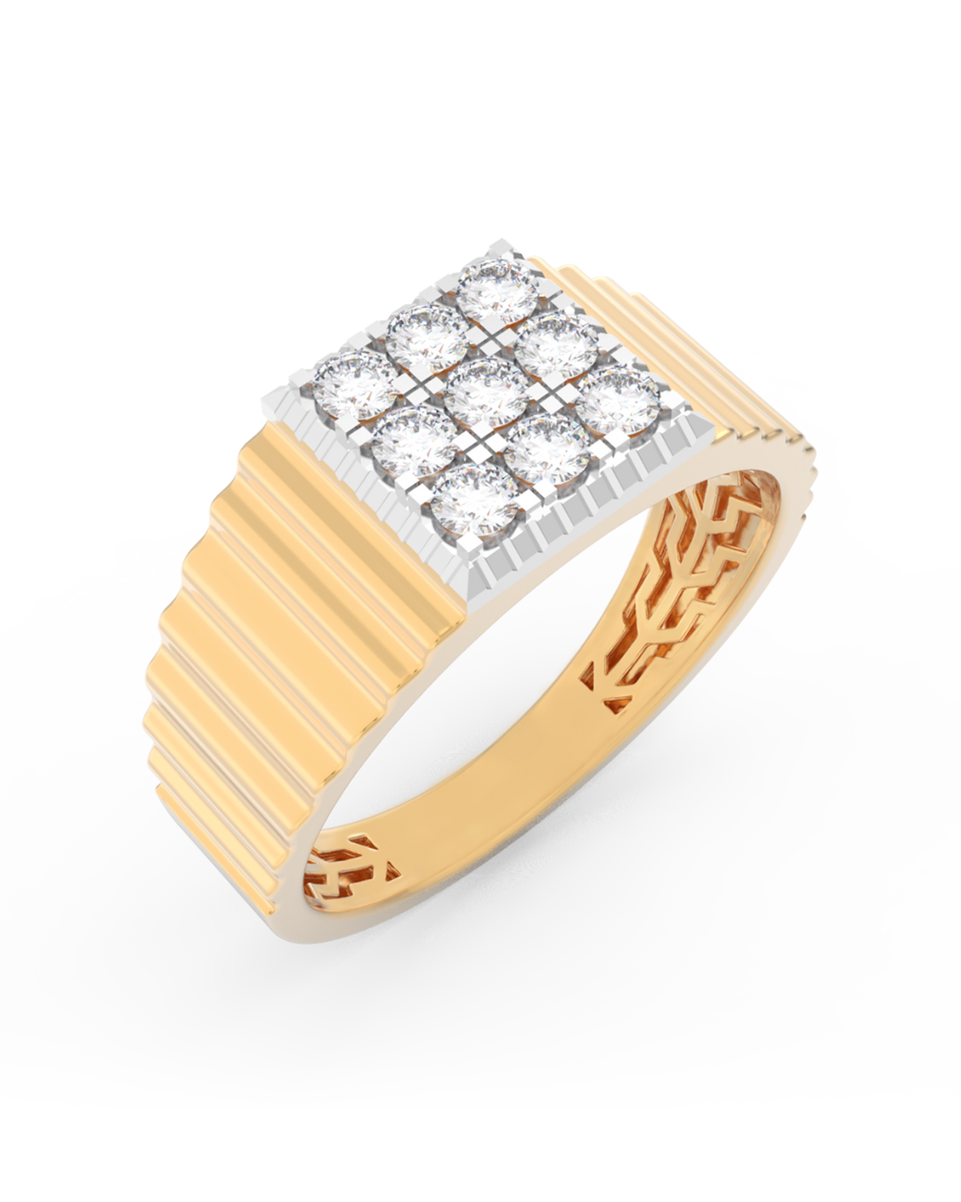 Gold & Diamond Band Ring For Men KRC60307