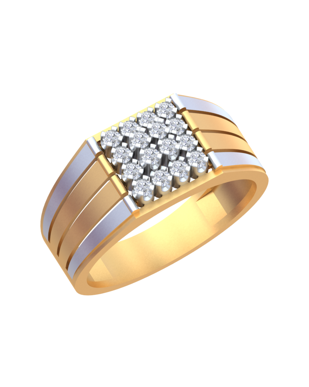 18K Gold & Diamond Ring For Men KRB60266