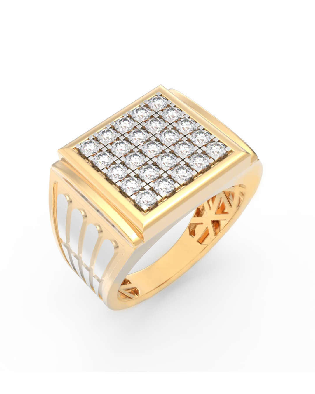 Gold & Diamond Band Ring For Men KRC20251