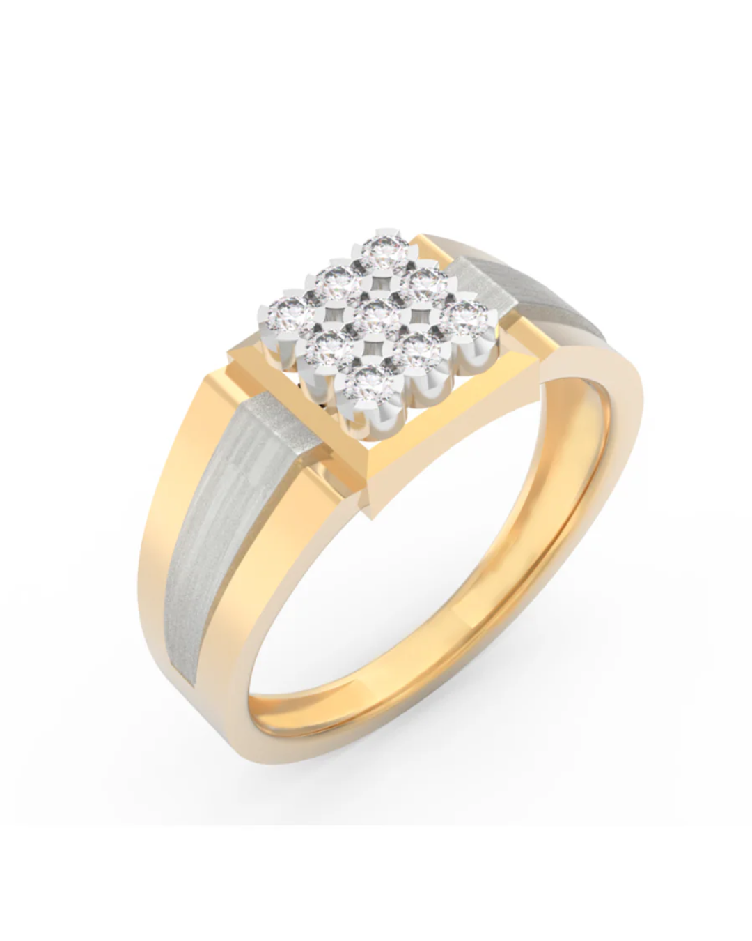 Gold & Diamond Band Ring For Men KRC20240