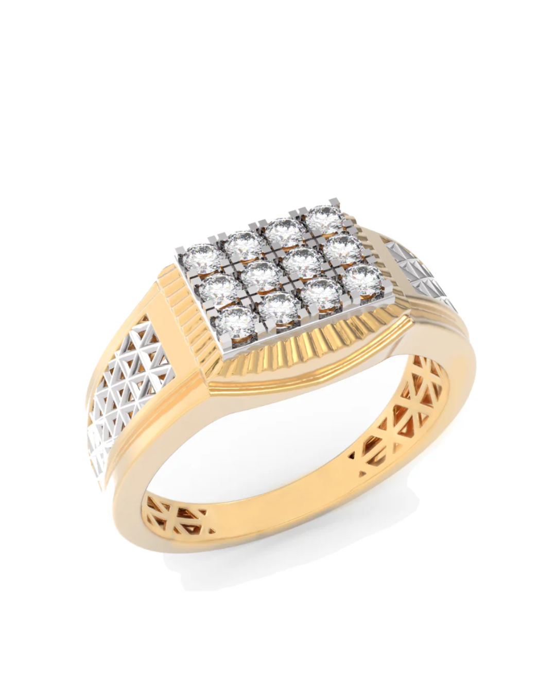 Gold & Diamond Band Ring For Men KRC20243