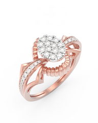 18K Gold & Diamond Ring For Women KRL10396