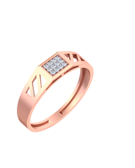 18K Gold & Diamond Band Ring For Men KSK223