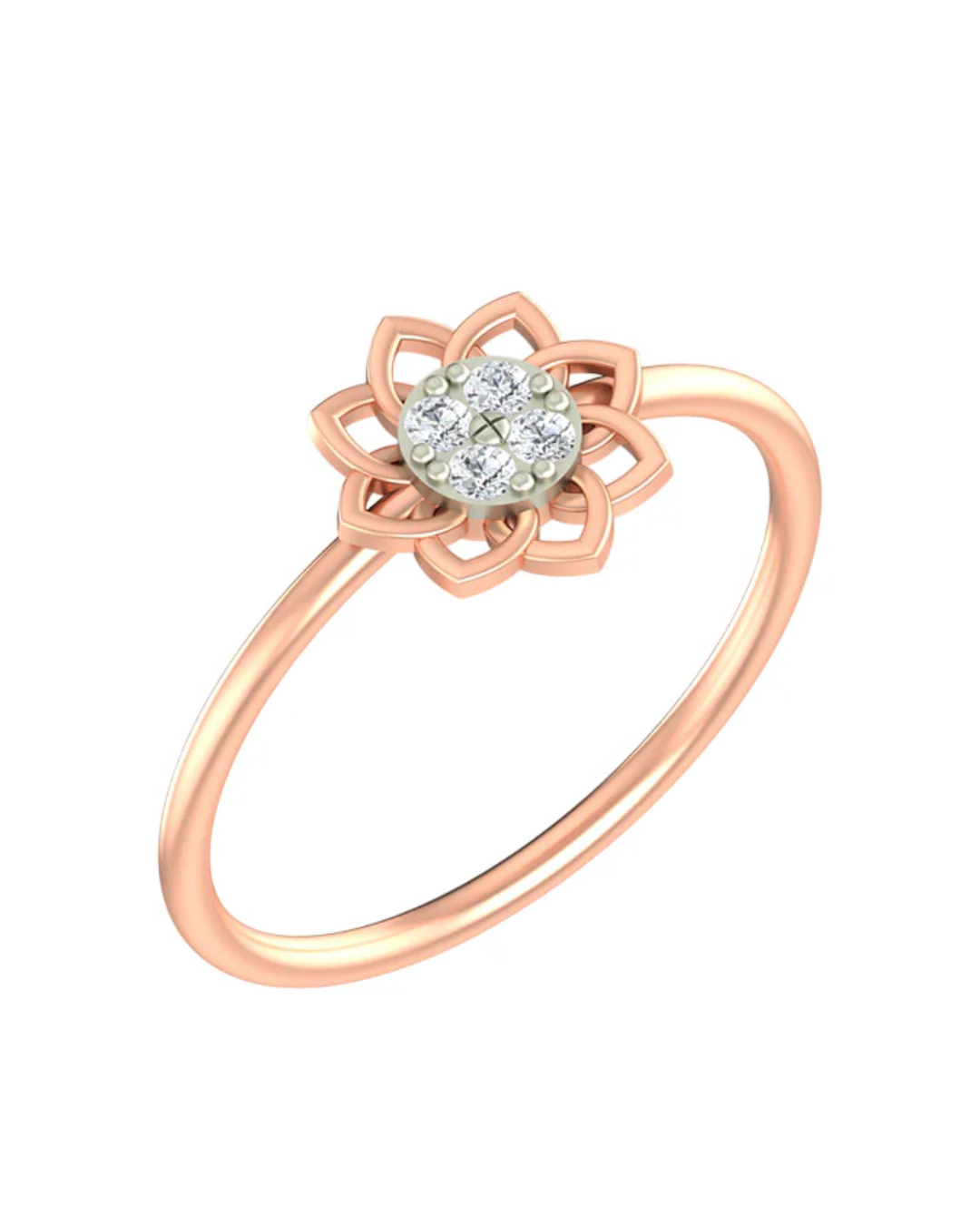 18K Gold & Diamond Dailywear Ring For Women KLR-456