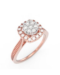 18K Gold & Diamond Ring For Women KRL10392