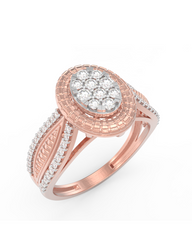 18K Gold & Diamond Ring For Women KRL10393