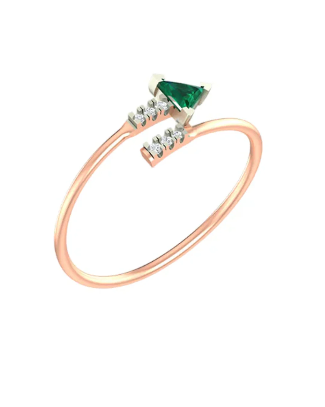 18K Gold & Diamond Gemstone Ring For Women KLR-348
