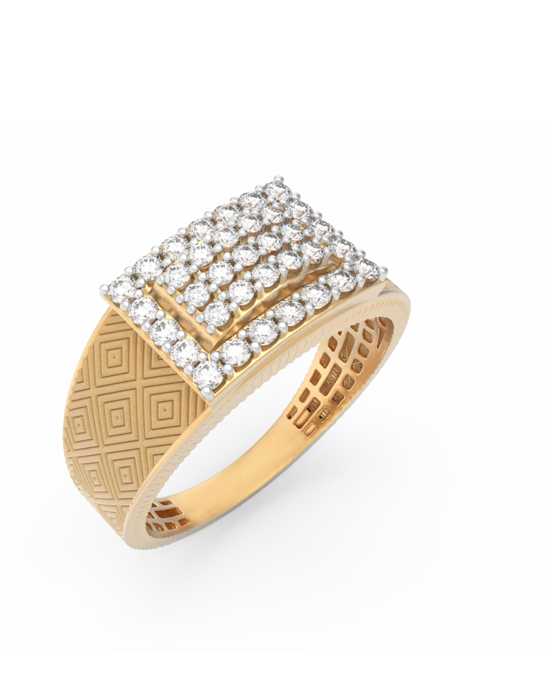 Gold & Diamond Band Ring For Men KRC20228