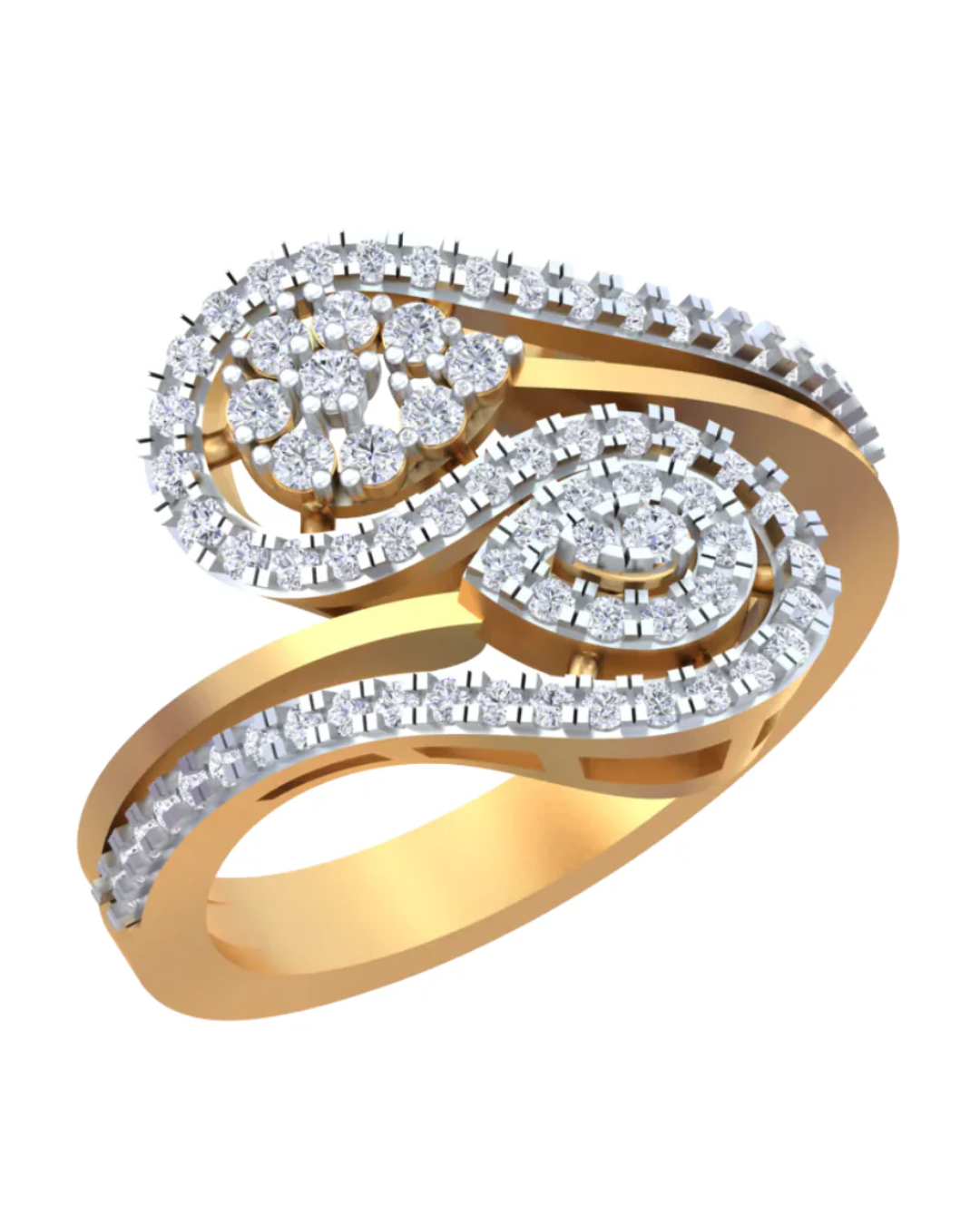 18K Gold & Diamond Cocktail Ring For Women KRB10426