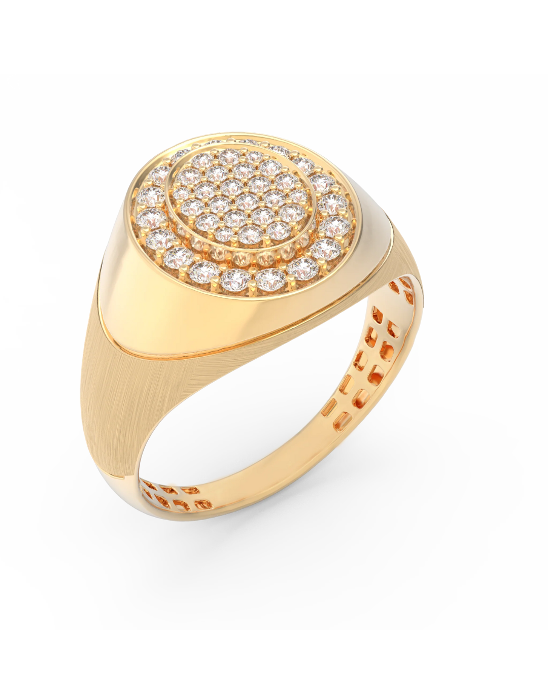 18K Gold & Diamond Engagement Ring For Men KRC60142