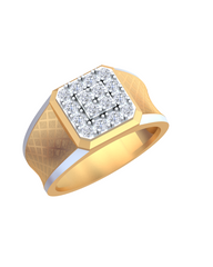18K Gold & Diamond Ring For Men KRB60303