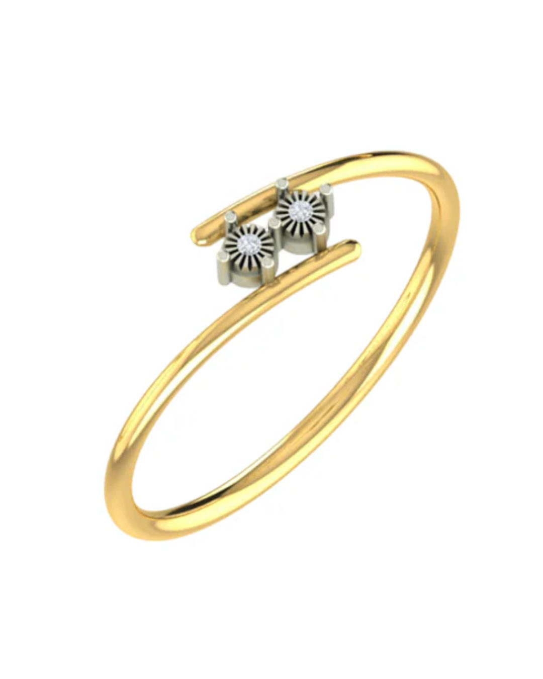 Yellow gold and diamond ring  on a white background