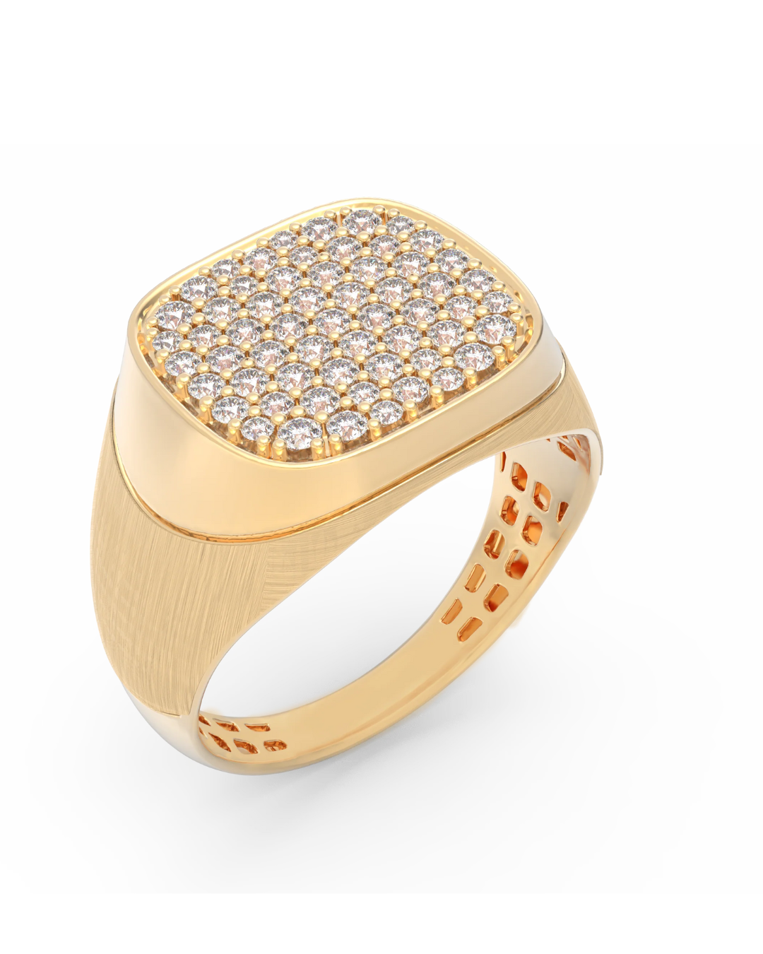 18K Gold & Diamond Engagement Ring For Men KRC60141