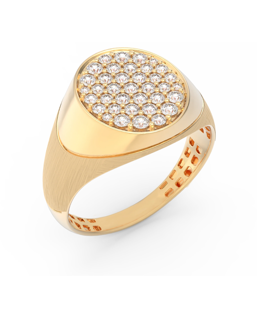Gold & Diamond Engagement Ring For Men KRC20094