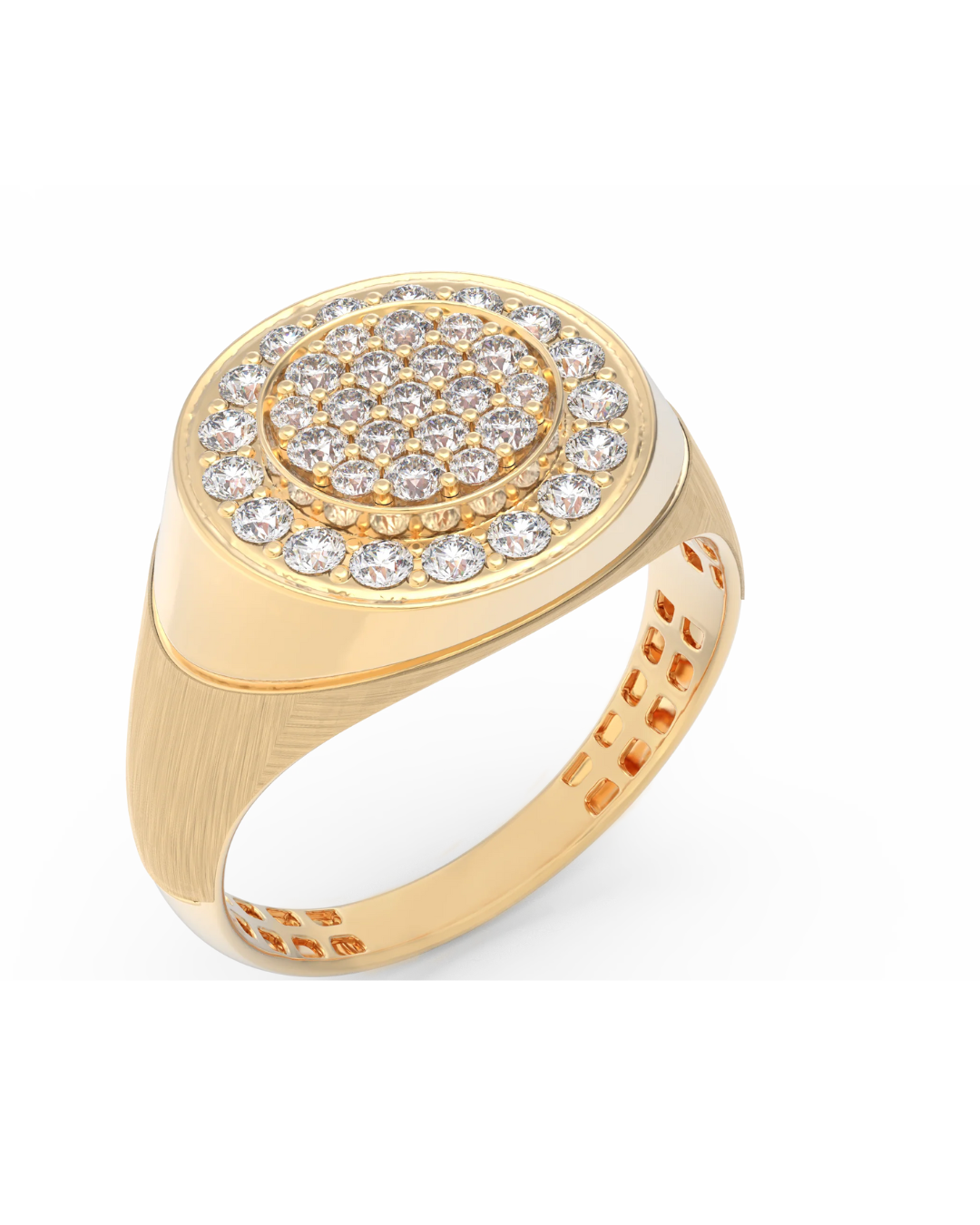 18K Gold & Diamond Engagement Ring For Men KRC60144