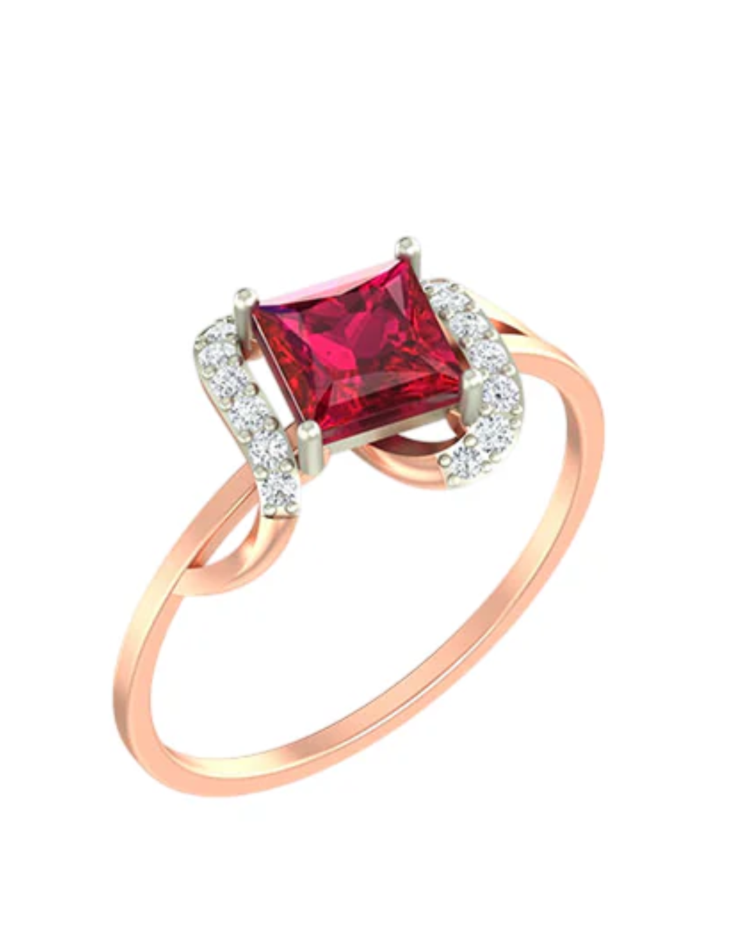 18K Gold & Diamond Gemstone Ring For Women KLR-115