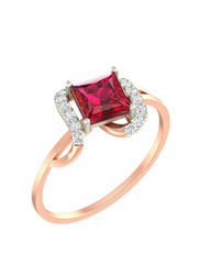 18K Gold & Diamond Gemstone Ring For Women KLR-115