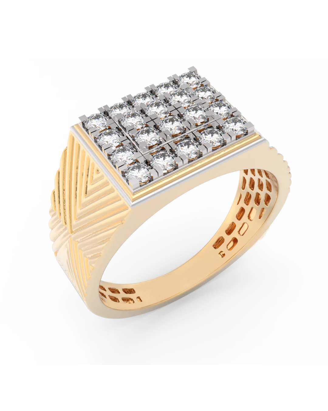 18K Gold & Diamond Engagement Ring For Men KRC60139