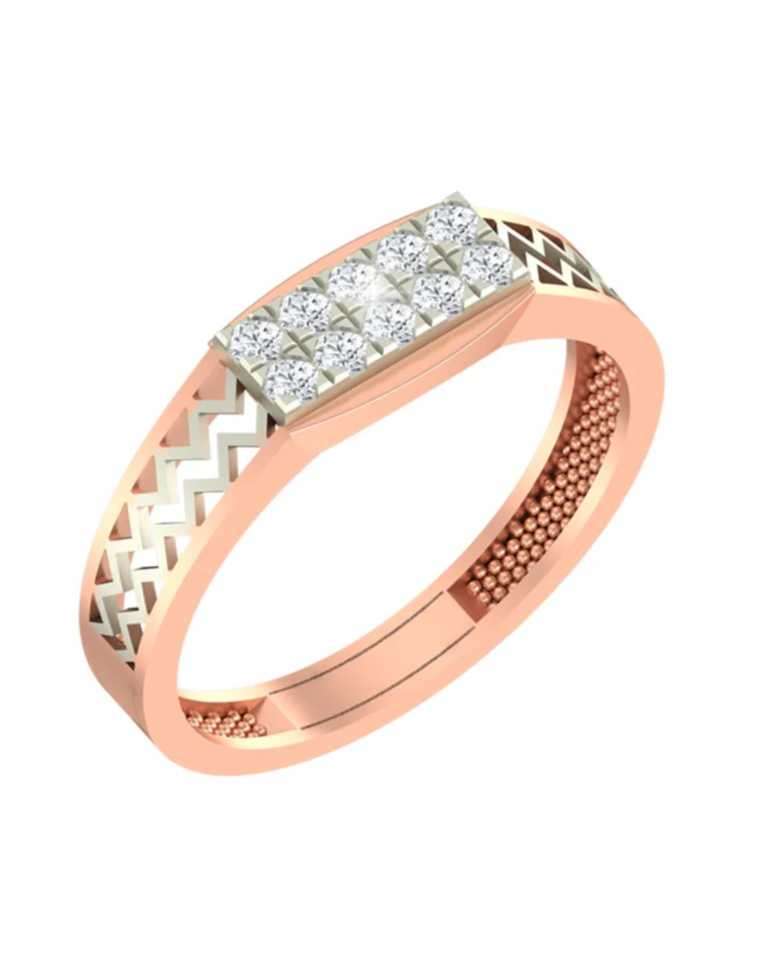 Gold & Diamond Band Ring For Men KRC20098