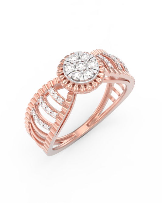 18K Gold & Diamond Cocktail Ring For Women KRL10401