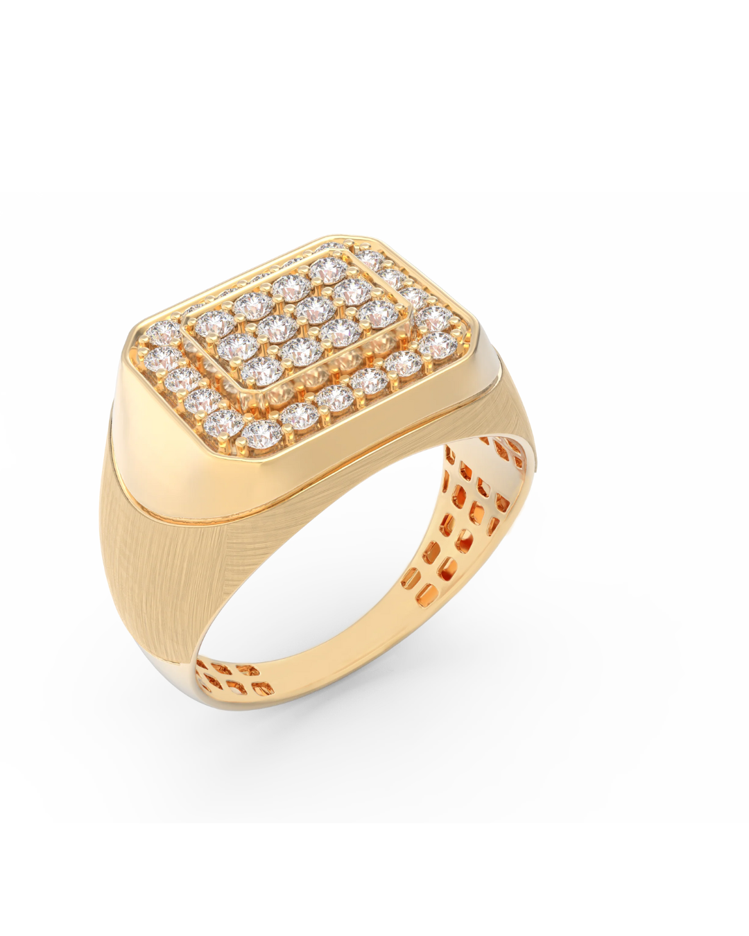 18K Gold & Diamond Engagement Ring For Men KRC60145