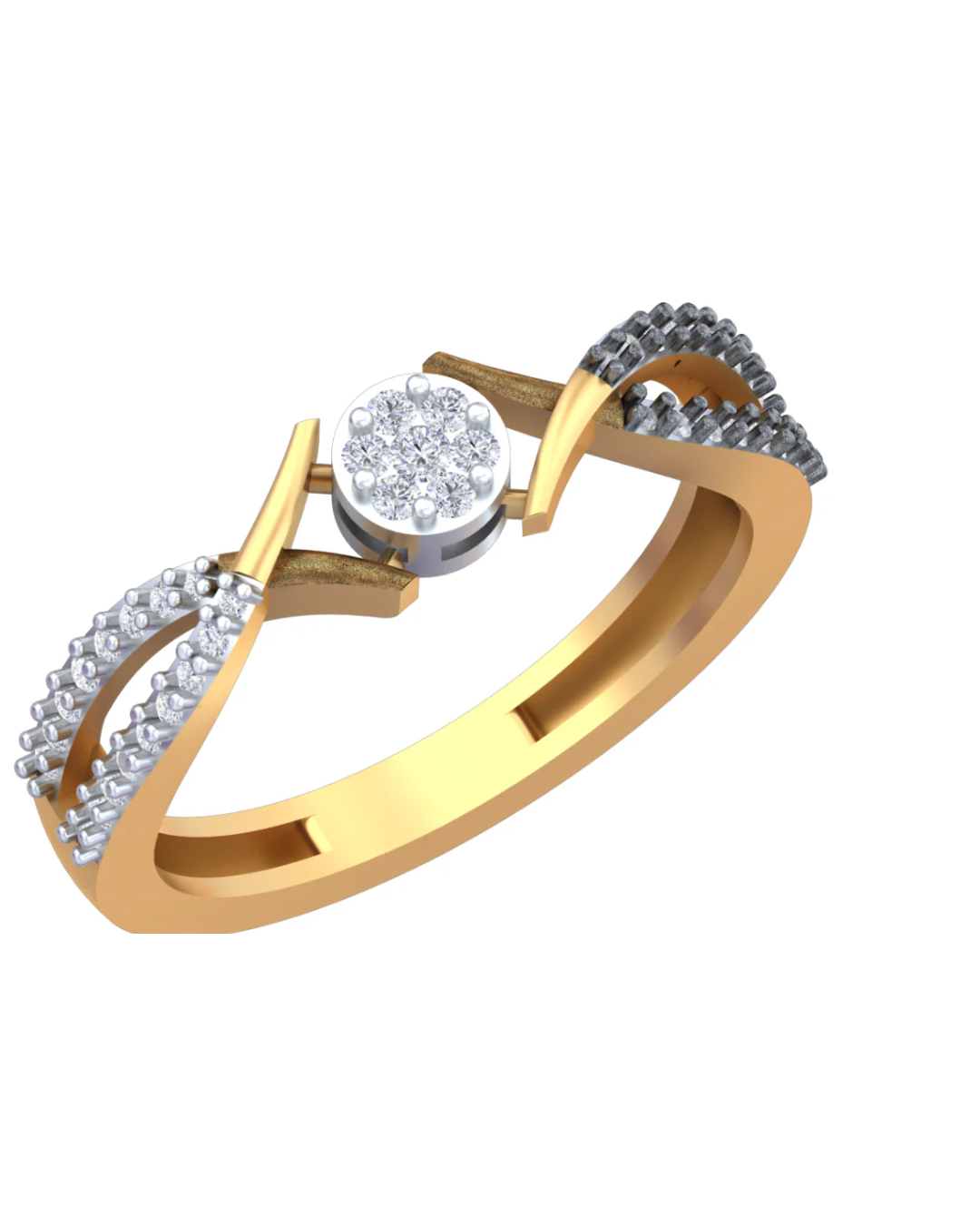 18K Gold & Diamond Ring For Women KRB10252